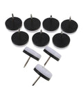 40 Pieces Nail On Non Slip Furniture Glide Pads With Nylon And Metal Construction Round Floor Protectors shown on white background