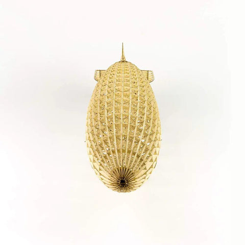 Top view of Unassembled Hindenburg Zeppelin Airship Model Kit In 1 To 453 Scale With Laser Cut Wood Puzzles For Adults Dope