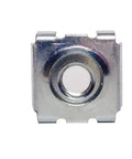 High Octane Snap In Cage Nuts 12 24 Threading Zinc Coated 50 Pack Rack Mount Hardware USA built top view of zinc snap in cage nut.