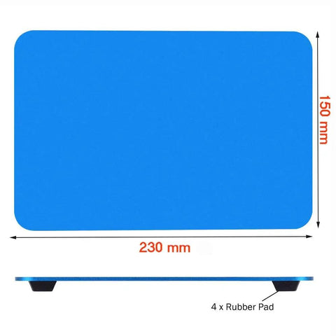 Six Piece Soldering Helping Hands Set blue steel base dimensions shown with 230mm width and 150mm height.