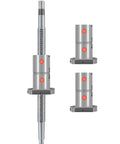 Front and side views of 2005 20mm Ballscrew Rod From 300mm to 1500mm With DFU2005 Double Nut and BKBF15 End Machined