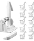 White ABS Childproof Cabinet Locks 16 Pack Prevent Toddlers From Opening Cabinets Refrigerators And Freezers With Easy To Use