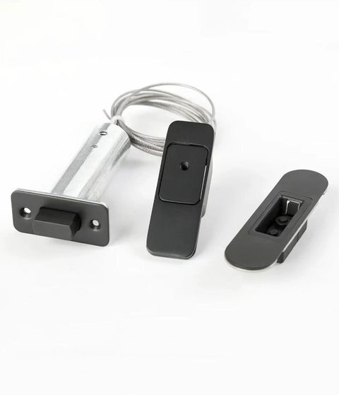 Hidden Bookcase Hinges With Lock And Magnetic Latch, Pivot Door Hinge For Secret Doors, 304 Stainless Steel Hardware, Black Finish