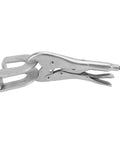 Aumotop Heavy Duty U Shaped Welding Clamp Pliers Made From Premium Steel For Precision Metalworking And Automotive Maintenance Plus Locking Jaws, angled view showing locking mechanism.