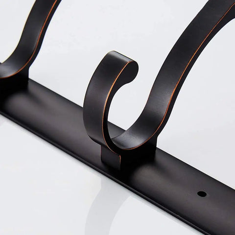 Heavy Duty Wall Mounted Coat Rack Holder To Keep Your Daily Gear Secure With Solid Zinc Alloy Entrance Hooks Rust Proof Black detail shot