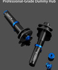 Chain Keeper For Bike Travel And Maintenance, Adjustable Dummy Hub Axle Stabilizer on dark background with blue accents