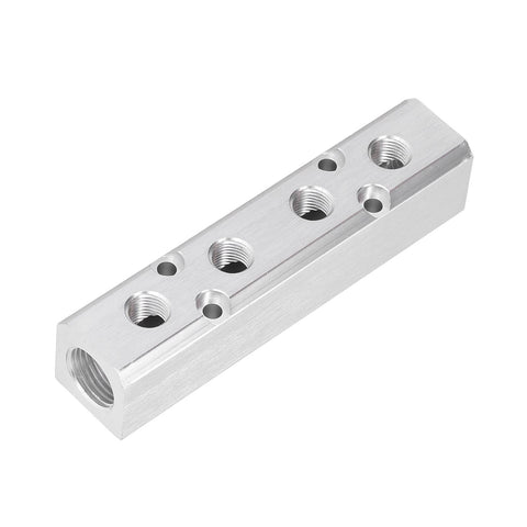 Heavy Duty Aluminum Air Manifold Block Coupler Quick Connect For Industrial Factories And Auto Shops High Pressure Resistance Up To 0.9 MPa Leak Free Installation SY30 02 4F aluminum block