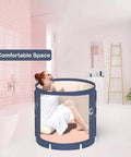 Portable Bathtub For Adults Foldable PVC Spa Soaking Tub For Shower Stall Non Inflatable Hot Ice Bath with user inside
