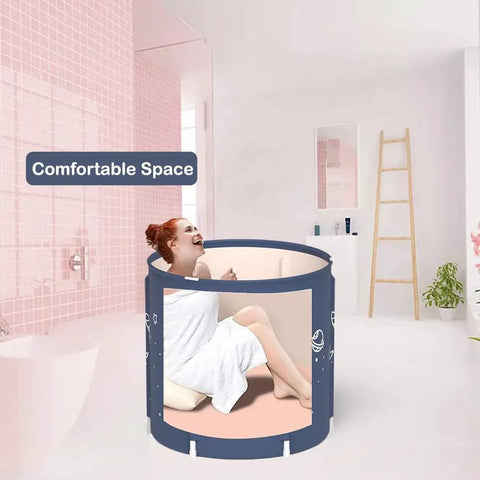 Portable Bathtub For Adults Foldable PVC Spa Soaking Tub For Shower Stall Non Inflatable Hot Ice Bath with user inside