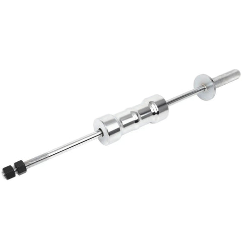 Heavy Duty Slide Hammer Puller Set Snug Fork Attachments For Fwd Half Shaft white steel slide hammer with hex nut end.