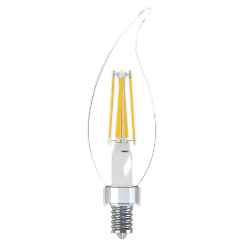 Refresh HD Bent Tip Dimmable LED Light Bulbs For 60 Watt Replacement, 500 Lumen Daylight That Brightens Up Your Space, Candelabra Base, Clear Finish