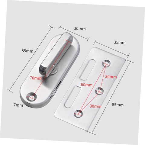 Stainless Steel Sliding Door Lock Latch Privacy Bolt With Countersink Design For Barn Doors And Interior Sliding Doors Heavy Duty Built