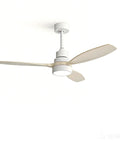 52 Inch Smart Ceiling Fan With Lights Remote Control, Modern Chandelier Style, DC Motor in white with LED light