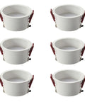 saditesdk Lighting 5W/7W/10W Led Recessed Downlight Retrofit Kit, Off-White Matte Finish, Baffle Trim, six units display.