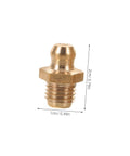 Close-up of a copper grease fitting from Copper Oil Nozzle Kit With 9 Pieces Straight And Angled Grease Fittings For Cars And Excavators.