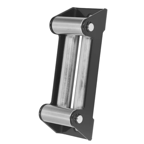 Heavy Duty Roller Fairlead 6000LB Load Capacity For Electric Winches Steel Cable Guide Off Road Recovery Gear Industrial Towing And Pulling Built To Withstand High Tension And Harsh Environments, black steel rollers