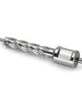 Badass Heavy Duty High Speed Steel Annular Cutter With Weldon Shank And 7/16 Inch Cut Diameter Plus 2 Inch Cutting Depth, shown from side angle.