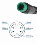 Electric Bike Display Screen Replacement 24V 36V 48V 60V LCD Meter 5-pin M5 cable diagram for wiring connections.