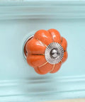Orange Ceramic Cabinet Knobs 10 Pack For Dresser And Drawer Cabinets Vintage Style Decorative Knobs Safe Rust-Free Hardware