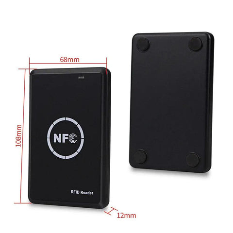 RFID And NFC Duplicator Kit For Easy Card Cloning With 125KHz Key Fob Copier And 13.56MHz Encrypted Programmer, front view.