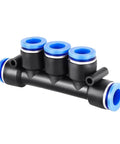 Bulk 50 Pack PZA Pneumatic Plastic Fittings Quick Connectors For Water Hose And Air Lines, 4 Way And 5 Way Push Fast Connectors, 4mm