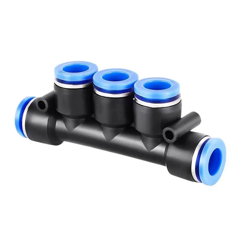 Bulk 50 Pack PZA Pneumatic Plastic Fittings Quick Connectors For Water Hose And Air Lines, 4 Way And 5 Way Push Fast Connectors, 4mm