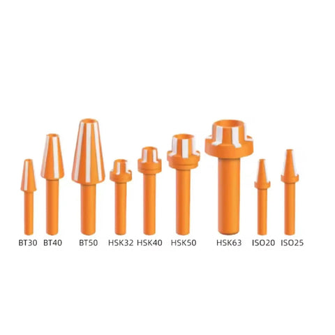 Heavy Duty CNC Spindle Motor Clamp And Machining Center Cleaning Rod featuring different sizes of orange tool holders.