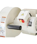 Close-up of 1 HP Wall Mount Dust Collector with canister filter, showing motor and controls. Ideal for home shops.