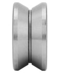 Heavy Duty V Groove Track Roller Guide Bearing Lv201ZZ 12X41X20mm side view of precision ground sealed steel guide wheel.