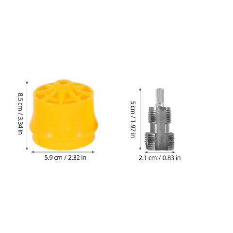 Baluue Electric Drill Pipe Threader Kit components, yellow plastic and alloy iron parts for water piping tasks, functional design.