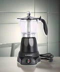 Cuban Style Espresso Maker For Home Or Travel On The Go, 6 Cup Or 3 Cup Electric Moka Pot With Detachable Base and Overheat Protection