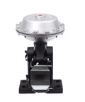 Vertical Pneumatic Disc Brake DBN 204 Industrial Unit with compact silver brake housing and black mount, ideal for factory use.