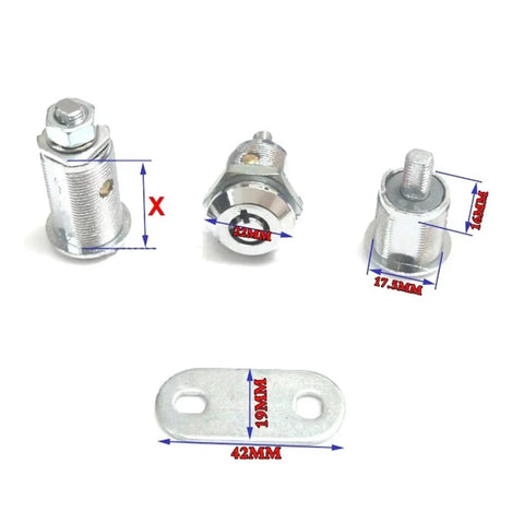 Three components of Tubular Cam Lock Set For Drawers Mailboxes Tool Boxes And Diy Furniture Includes Lock Two Keys And Hook For Easy Install Durable