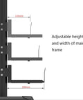 Heavy Duty Triple Monitor Rolling Cart With Flexible Arms And Integrated Keyboard Tray For A Beefy Workspace Setup, adjustable height and width.