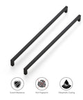 10 Pack 18 Inch Square Cabinet Handles Matte Black Drawer Pulls For Kitchen Cabinets And Furniture Hardware Easy Install