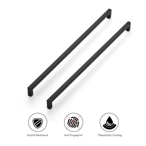 10 Pack 18 Inch Square Cabinet Handles Matte Black Drawer Pulls For Kitchen Cabinets And Furniture Hardware Easy Install