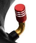 Close-up of bent stem on heavy duty inner tube for 12x5.00-6 and 13x5.00-6, compatible with Universal Razor Dirt Quad Electric ATV.