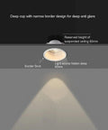 Six Pack Three Inch Cob Led Recessed Downlights Adjustable Thirty Degree Ceiling Spotlights With Anti Glare Shield detail showing deep cup design.