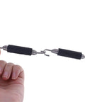 2 Pack 85mm Stainless Steel Exhaust Spring Hooks For Motorcycle Universal Fit shown up close with silica gel ends.