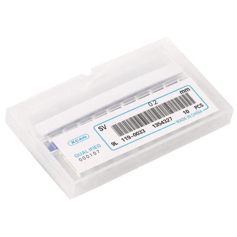 Plastic box containing 10 Piece PCB Drill Bits Set For Circuit Boards 0.2mm Micro Drill Bits With Easy Bit Change