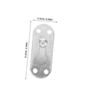 Top Shelf Heavy Duty Metal Bed Rail Brackets With Concealed Headboard Mounting Hardware Six Piece Kit, metal support bracket, dimensions shown.