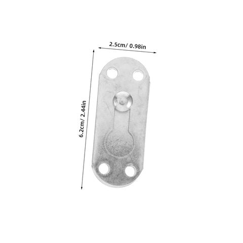 Top Shelf Heavy Duty Metal Bed Rail Brackets With Concealed Headboard Mounting Hardware Six Piece Kit, metal support bracket, dimensions shown.