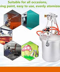 Pro Grade Heavy Duty 15 Liter Pneumatic Pressure Paint Spray Gun For Smooth Marble Coatings And Metallic Lacquer Spraying built tough, featuring steel tank and precision gun.