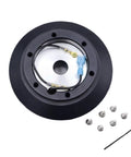 Top view of 125H Aluminum 6 Hole Short Hub Steering Wheel Adapter Kit Direct Bolt-On Base Connection Fits Lexus IS GS Scion XA XB XD TC 2012