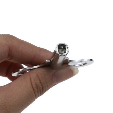 Close-up of Universal Clock Winding Keys Kit For Old School Mechanical Clocks And Alarm Clocks In Stainless Steel Two Pack.