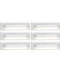 Six Pack Low Voltage LED Linear Step Lights For Outdoor Stairs That Glow Smoothly 9 To 15 Volt AC DC 2 Watt Waterproof Die Cast Aluminum