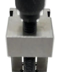 Steel Vise For Milling Machines QGG25 1 Inch Clamp, 25mm Jaw, High Precision 0.005mm Tolerance, Heavy Duty Milling Vise With Rock Solid Hold, Ideal For Inspection, Grinding, And Precise Part Clamping. Front view steel milling vise with 25mm jaw and threaded clamp