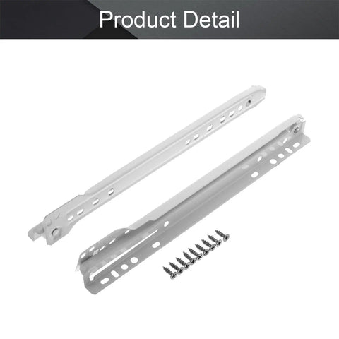 10 Inch Cold Rolled Steel Keyboard Slide Glide With 2 Fold Ball Bearing Tracks, Double Section Drawer Runner Rails, Heavy Duty White Cabinet Drawer Slides