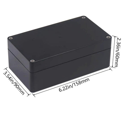 IP65 Waterproof Junction Box For DIY Electronics Projects In ABS Plastic Built Tough Weatherproof Enclosure Black Electrical Box 6.22 X 3.54 X 2.36 Inches For Outdoor Indoor Wiring Dust And Rain Safe