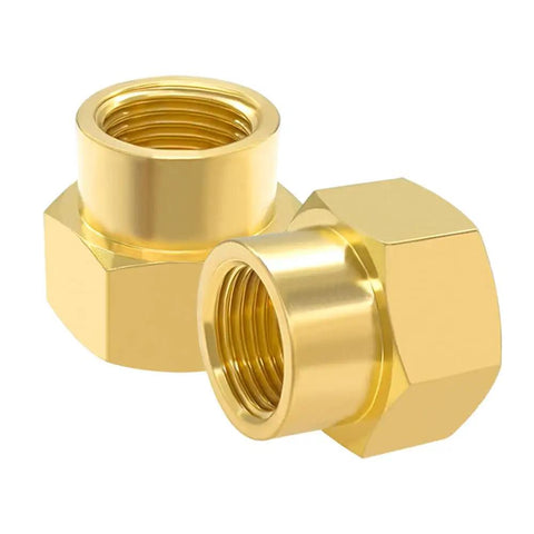 Brass Reducer Pipe Fitting Three Quarter Inch NPT Female to One Half Inch NPT Female Reducing Coupling Adapter, 2 Pack